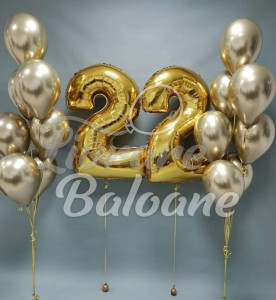 Baloane Chrome cu Heliu și Cifre (LB-12030)