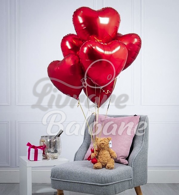 7 Baloane Inimi Rosii cu Heliu (LB-16023)