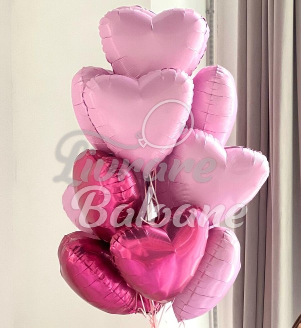 Букет из гелиевых шаров-сердечек (LB-16030)
