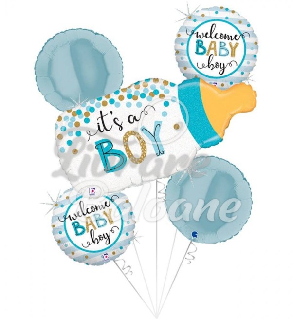 Set 5 Baloane cu Heliu_BABY BOY (LB-14023)