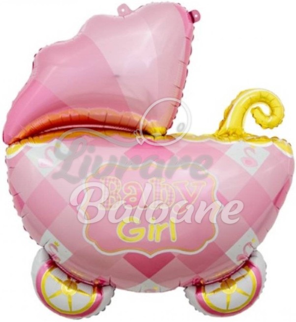 Гелиевый шар_Детская коляска ДЕВОЧКА (LB-14024)