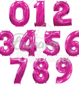 Baloane cu Heliu Cifre "Fucsie"