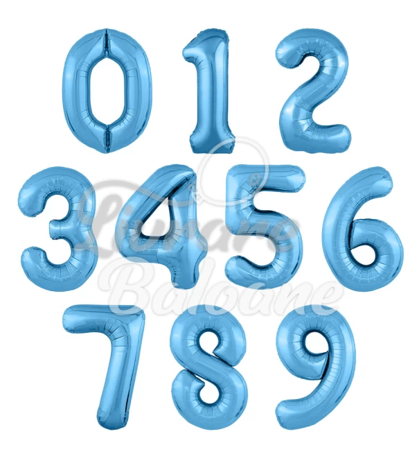 Baloane cu Heliu Cifre "Albastru Rece"