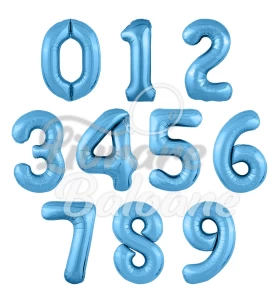 Baloane cu Heliu Cifre "Albastru Rece"