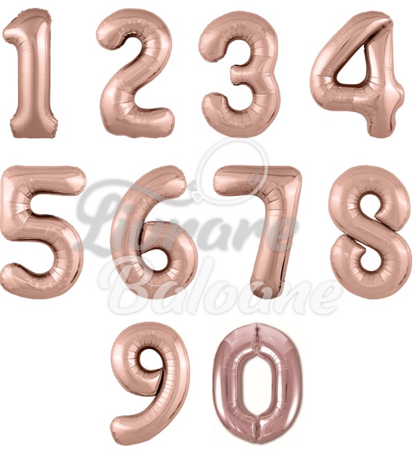 Baloane cu Heliu Cifre "Aur Roz"