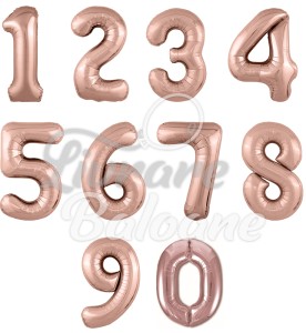 Baloane cu Heliu Cifre "Aur Roz"