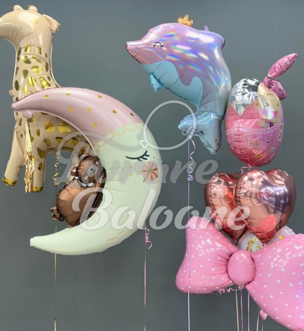 Набор гелиевых шаров_Новорожденная девочка (LB-14033)