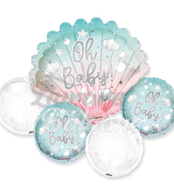 Buchet din 5 baloane cu Heliu_Baby Boy (LB-14041)