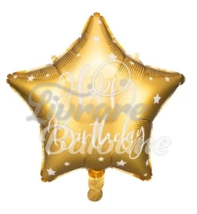 STAR, Foil balloon Happy Birthday, 48 cm, GOLD
