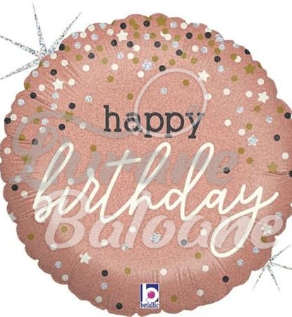 Rose Gold Confetti Birthday, 46 cm, Betalic