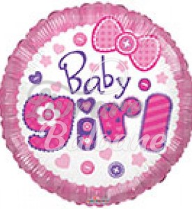 Balon cu Heliu_Cerc_Plapumă Fetiță Nou Născut (LB-14052)