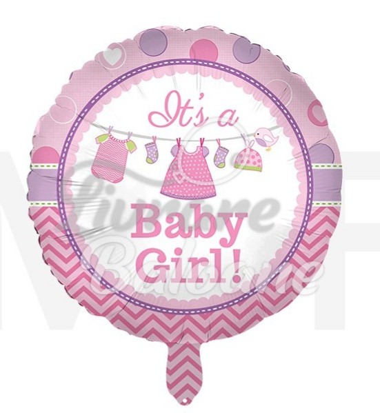 Гелиевый шар_КРУГ_Новорожденная девочка (LB-14060)