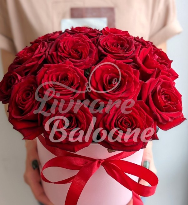 15 Trandafiri Roșii în Cutie