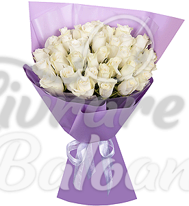 Buchet din 35 Trandafiri Albi