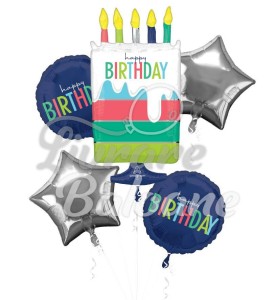 Букет из 5 гелиевых шаров_Современный день рождения