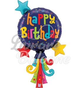 Balon cu Heliu_Happy Birthday cu Streamere