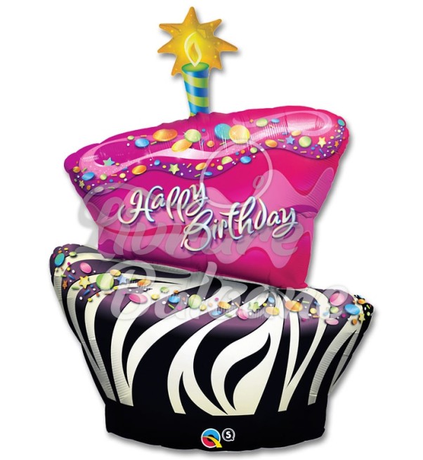 Balon cu Heliu_Tort de aniversare pe tema zebrei