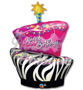 Balon cu Heliu_Tort de aniversare pe tema zebrei