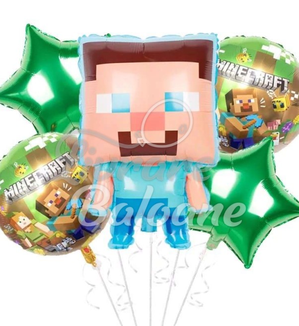 Супернабор из 5 гелиевых шаров_MINECRAFT