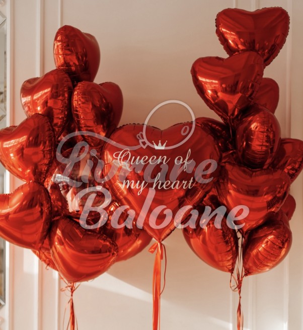 Set Baloane cu Heliu Inimi Rosii (LB-16046)