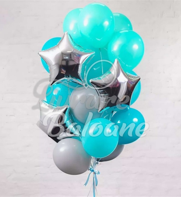 Набор для вечеринки_латексные гелиевые шары и фольгированные звезды (LB-11005)