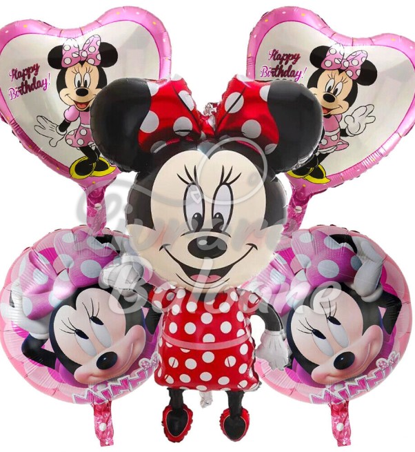 Set 5 Baloane cu Heliu_Minnie Mouse