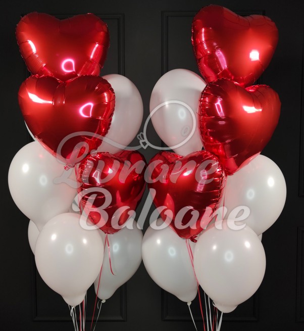 Baloane cu Heliu și Inimi Roșii (LB-16055)
