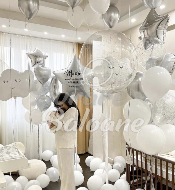Decor cu Baloane personalizate_Externare din Maternitate (LB-14096)