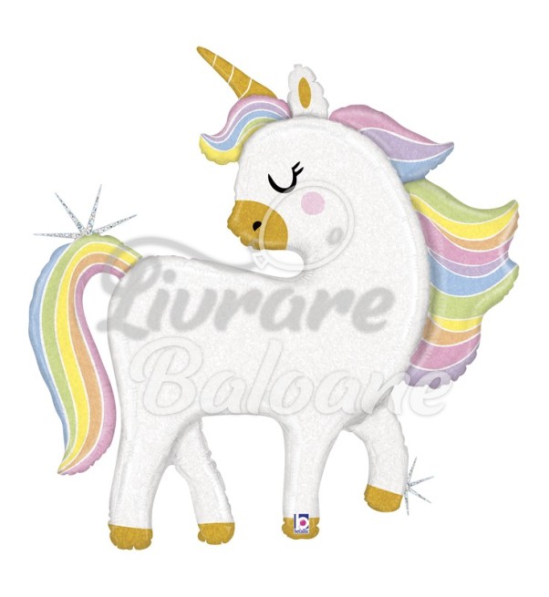 Гелиевый шар_UNICORN Glitter Pastel 122 см