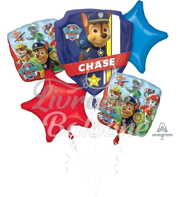 5 Baloane cu Heliu_Paw_Patrol_Patrula Cățelușilor