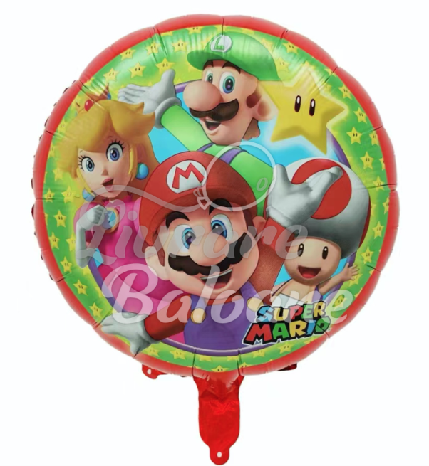 Гелиевый шар_Super Mario_Круг 46 см