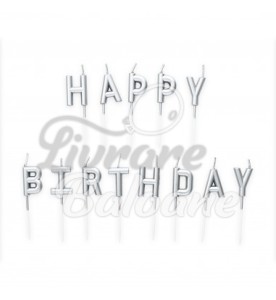 Lumânari Happy Birthday_ARGINTII