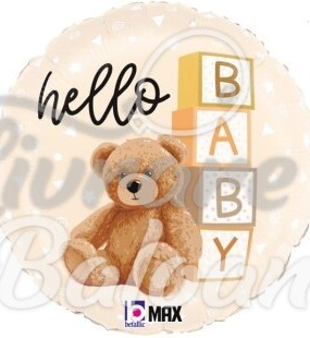 Гелиевый шар_Плюшевый мишка_Hello Baby