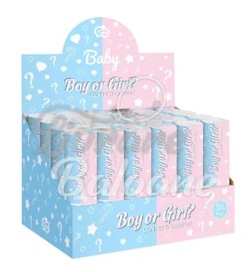 Хлопушка-конфетти с розовыми/голубыми бумажными кружочками_Мальчик или Девочка (LB-23013)