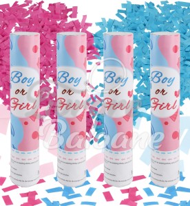 Хлопушка с конфетти и бумажными кружочками синего и розового цветов. ВЕЧЕРИНКА ПО СЛУЧАЮ ОПРЕДЕЛЕНИЯ ПОЛА РЕБЕНКА (LB-23014)