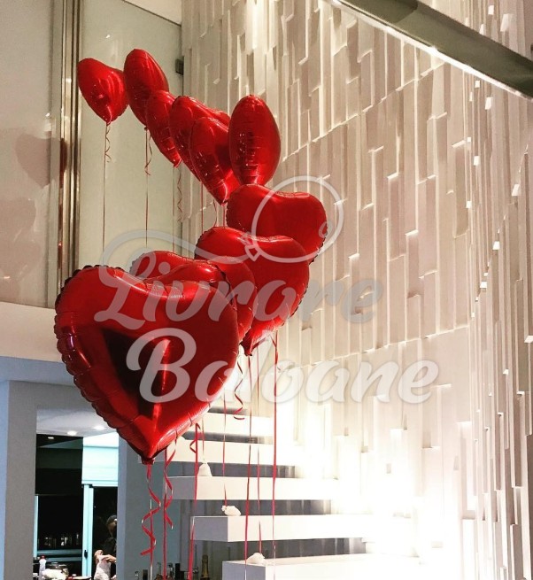 Красные сердечки с гелием ко Дню святого Валентина (LB-16011)