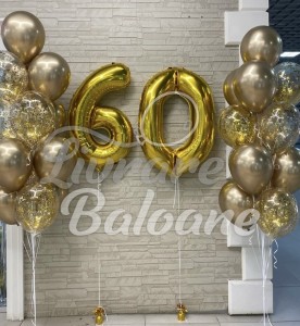Набор воздушных шаров_Золотая элегантность_к 60-летию (LB-12079)
