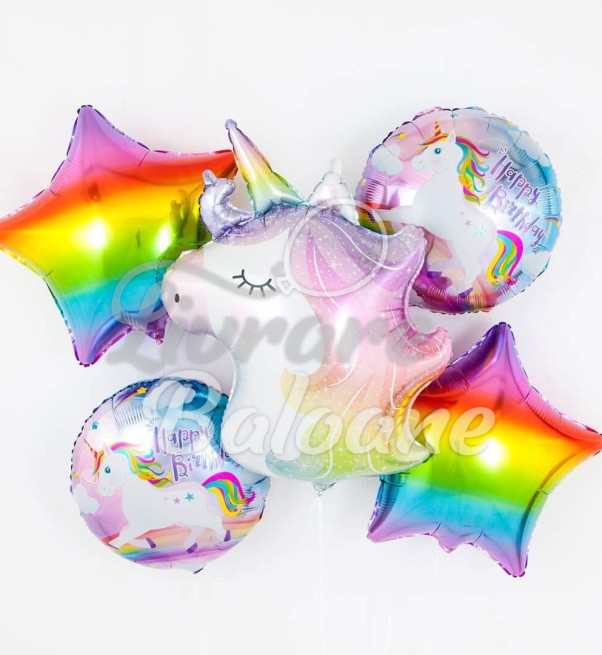 Набор Единорог Радуга Happy Birthday_декор для детского праздника (LB-18146)