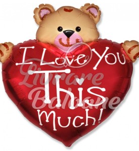 Balon cu Heliu HEART Bear Love Much (LB-16015)