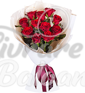 Buchet din 11 Trandafiri Rosii 60 cm
