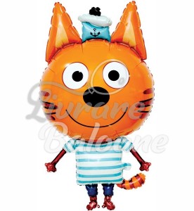 Гелиевый шар_ТРИ КОТА_КОРЖИК 91 см