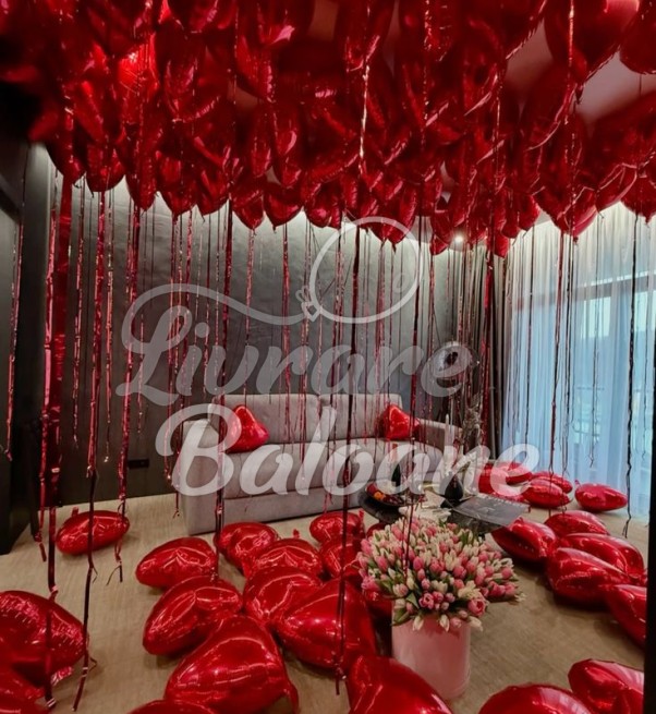 Decor cu Baloane Inimi Roşii de 14 Februarie_LOVE (LB-16057)