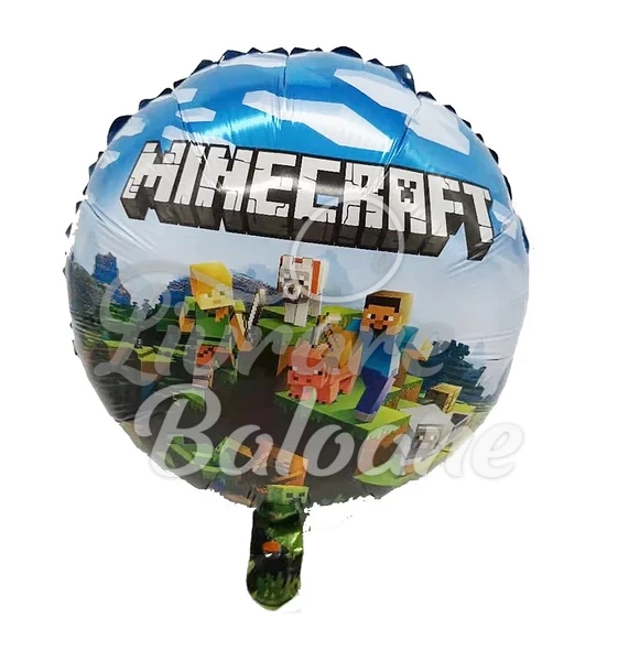 Гелиевый шар_MINECRAFT_Круг 43 см