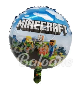 Гелиевый шар_MINECRAFT_Круг 43 см