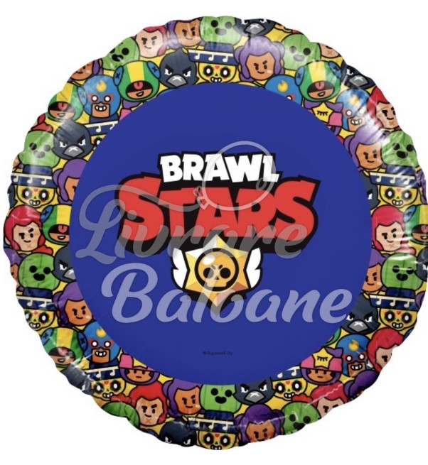 Воздушный шар Brawl Stars Звёздные бойцы синий (LB-19240)