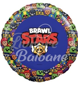 Воздушный шар Brawl Stars Звёздные бойцы синий (LB-19240)