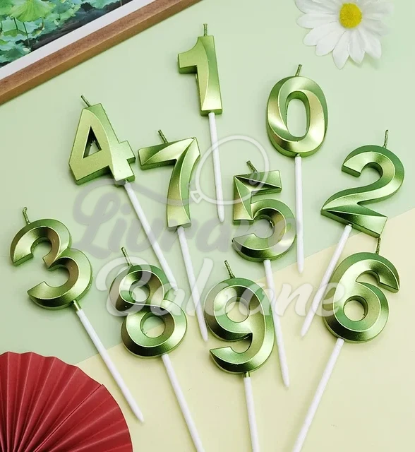 Lumânare metalică cu acul lung NUMĂR VERDE