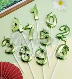 Lumânare metalică cu acul lung NUMĂR VERDE