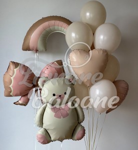 Set Baloane_Curcubeu_Fundițǎ_Ursuleț în culori pale (LB-13017)